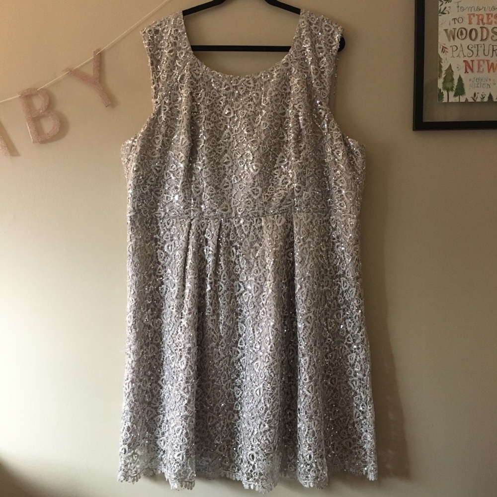 ModCloth Champagne Sequined Formal Dress